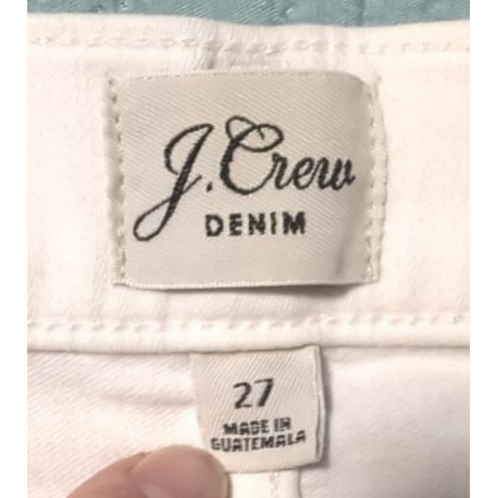 J. Crew 10" High Rise Toothpick Jeans White Sz 27 Preppy Stretch Ankle Length - Picture 7 of 12